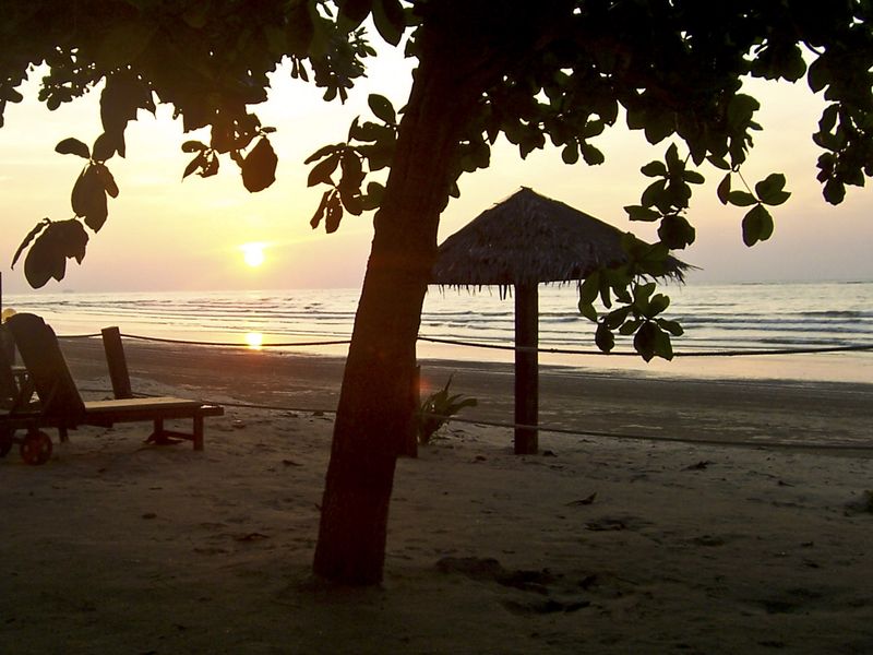 Borneo beach at sunset