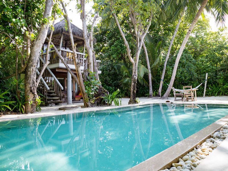 Crusoe with pool at Soneva Fushi