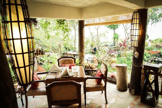 Sheltered open-air dining