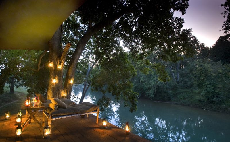 Tent deck overlooking the river