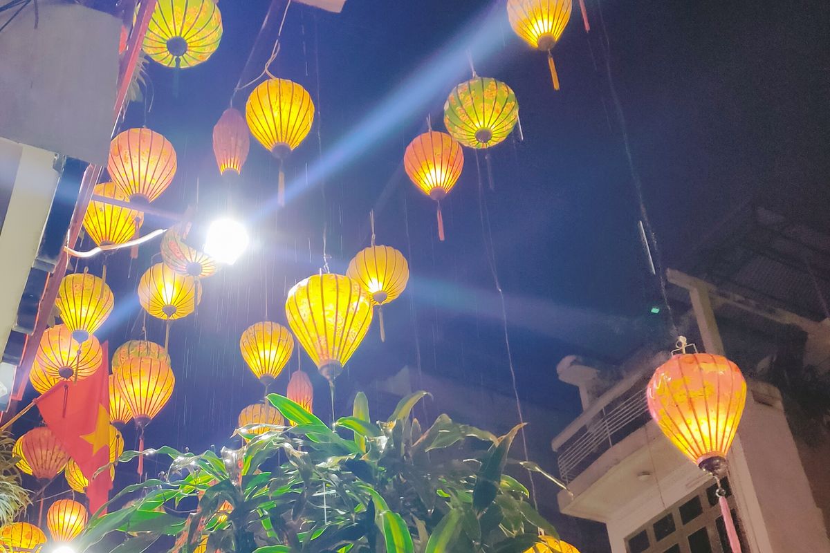 Lanterns in the rain Hanoi